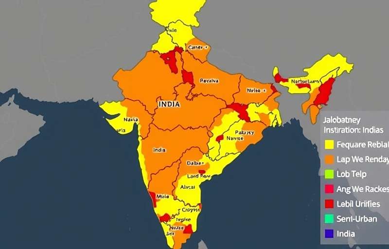 JalebiJourney - Player Distribution in India Heat map showing JalebiJourney player distribution across India with highest concentration in urban and semi-urban areas